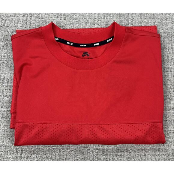 Nike SB Shirt Mens XL Red Dri-FIT Mesh Jersey 18 Skate AJ2249-688 FLORF 2018 - Picture 14 of 14
